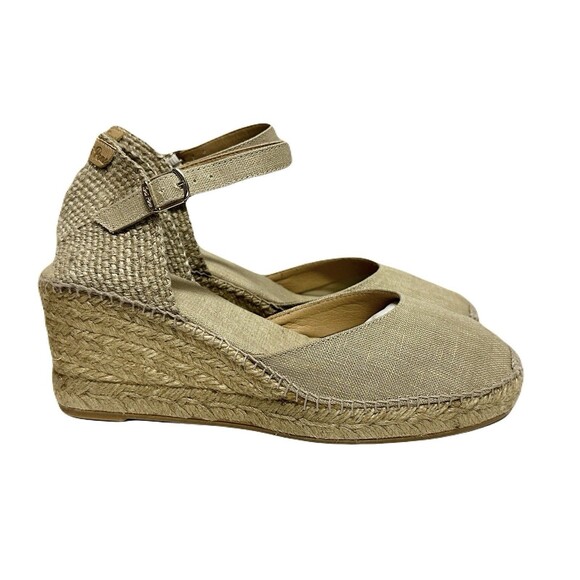 NEW Toni Pons Womens Size 7.5 / EU 38 Caldes Jute Buckle Wedge Stone Beige $129 - Picture 4 of 7
